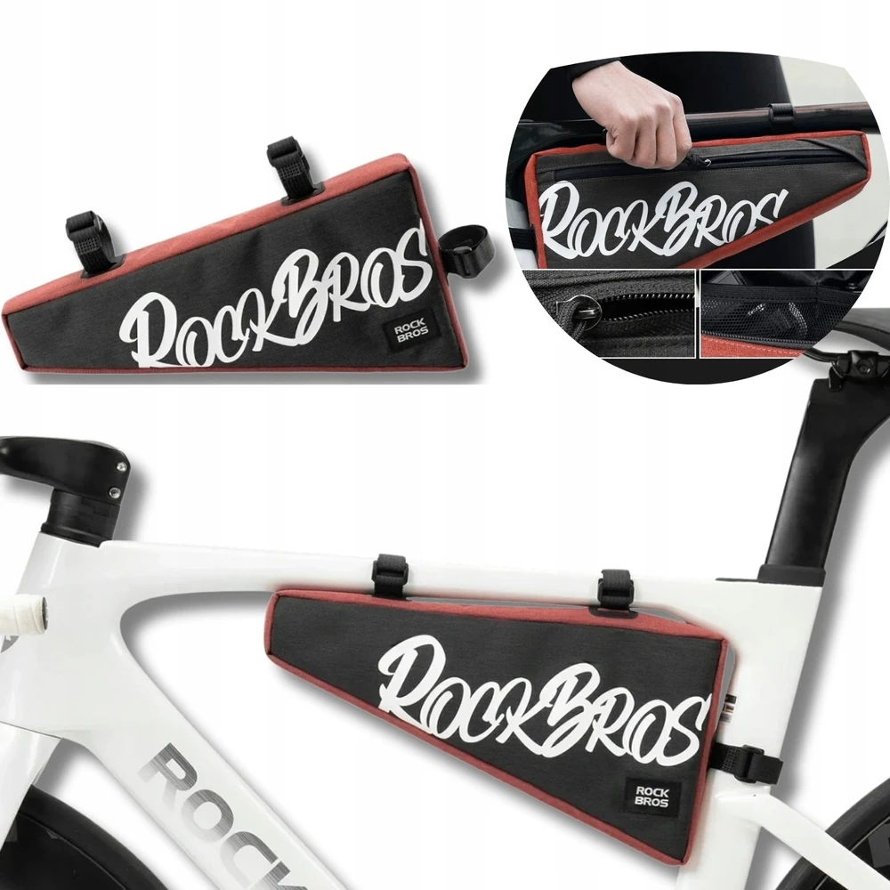 Rockbros G008 Flash Journey Triangle Frame Bike Bag XL 1.9 l - Juodas and Raudona