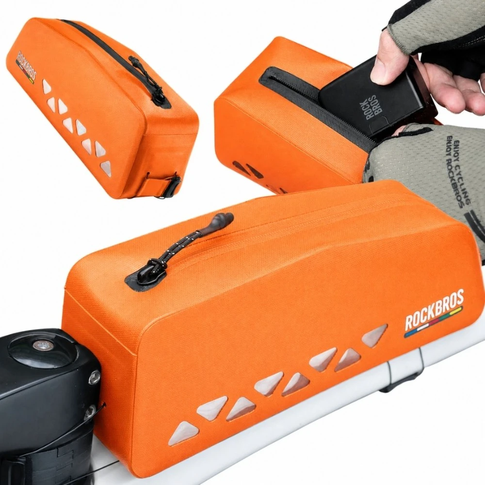 Rockbros ROAD TO SKY AS-142 Atsparus vandeniui Frame Bag 1L - Oranžinis