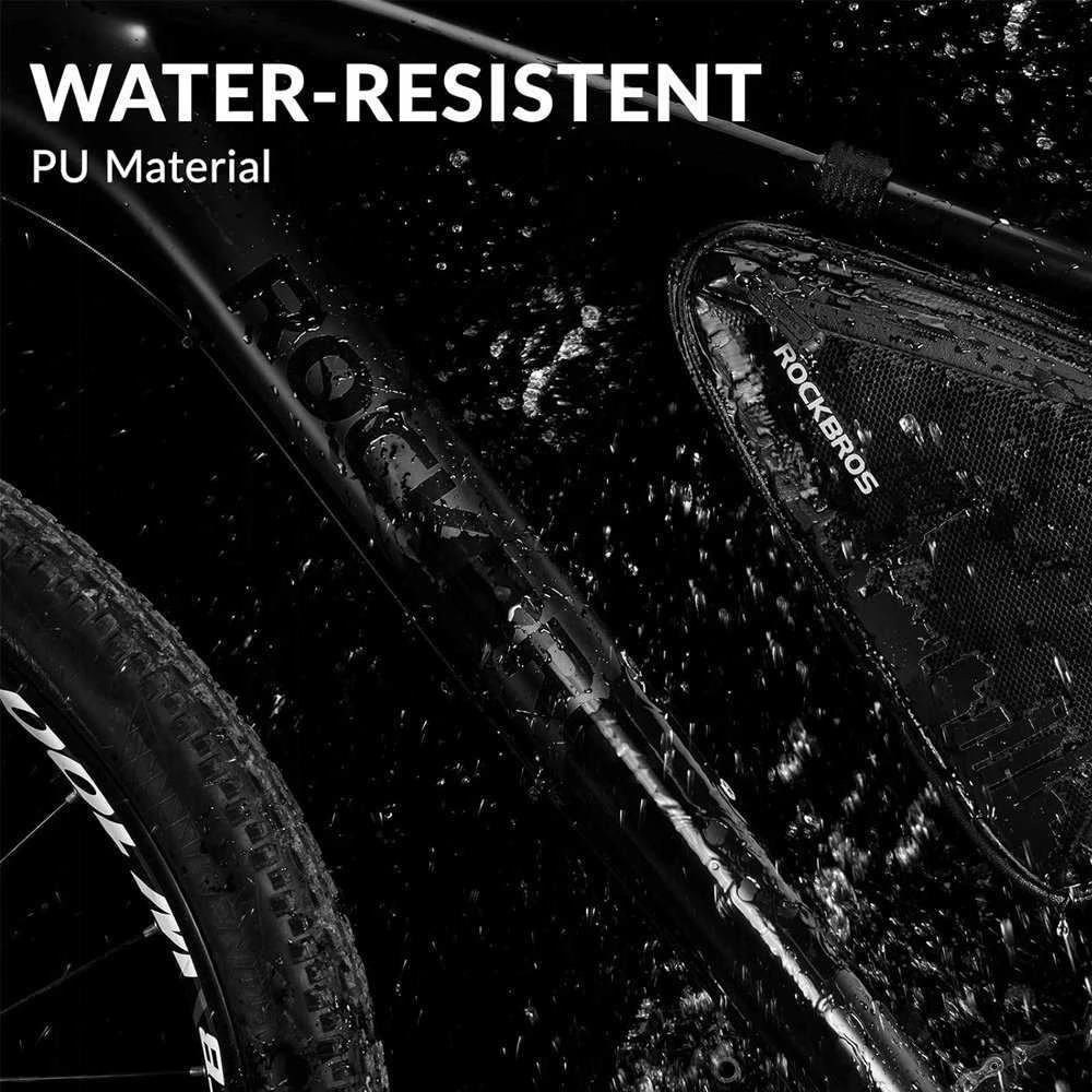 Rockbros B39-2 waterproof dviračio krepšys for frame – juodos spalvos