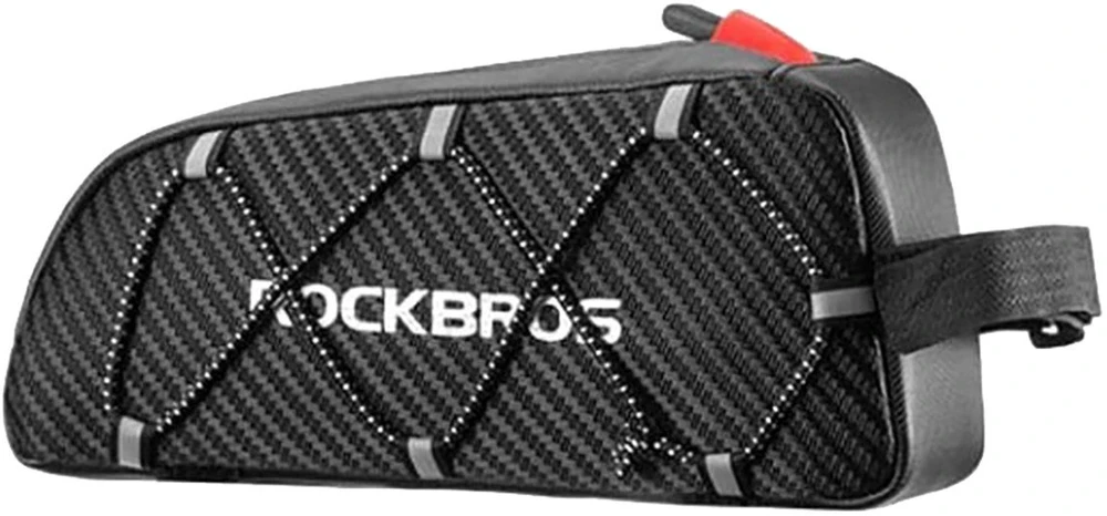 Rockbros 039BK bicycle frame bag 1 l with braid – juodos spalvos