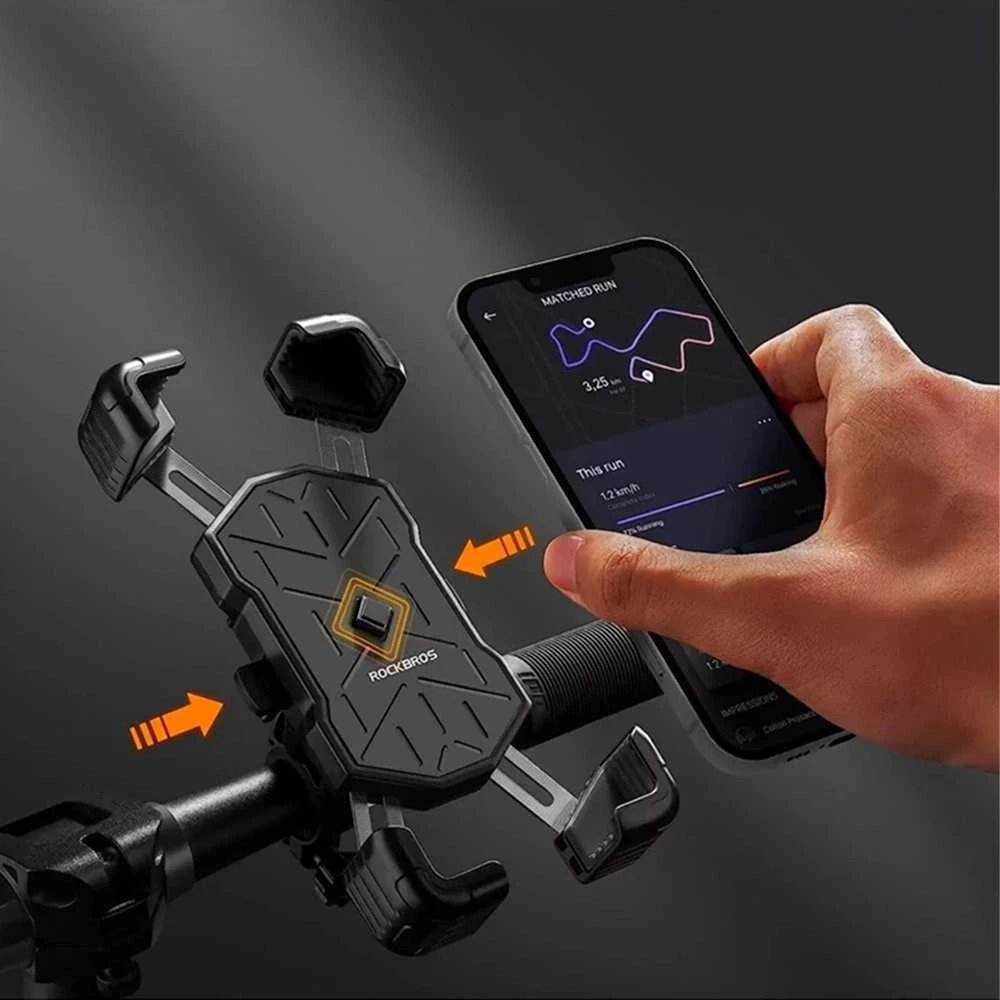 Rockbros 25210030007 phone holder for motorcycle – juodos spalvos