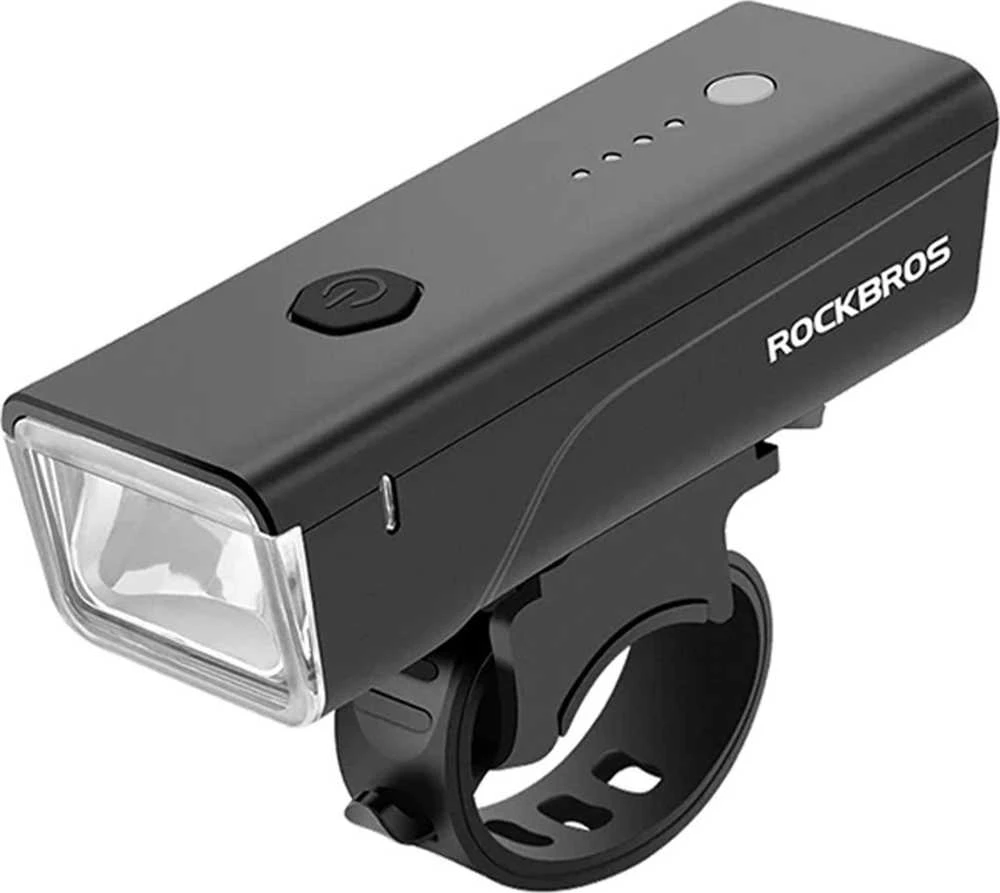 Rockbros 24510003001 Priekinis dviračio žibintas 260 lm + USB-C - USB-A laidas - Juodas