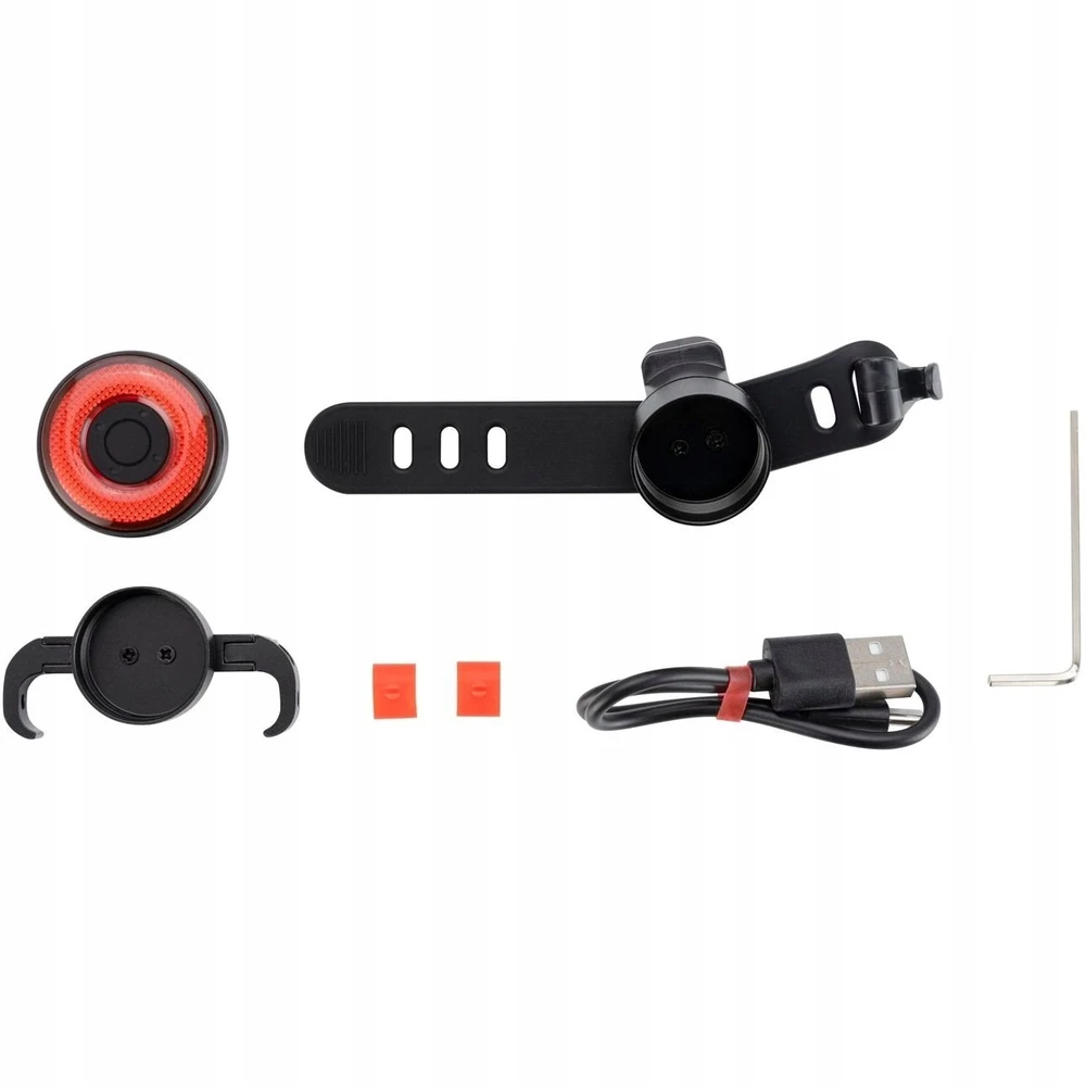 RockBros Dviračio galinė lemputė Q5 Akumuliatorinė 400 mAh USB-C Juoda