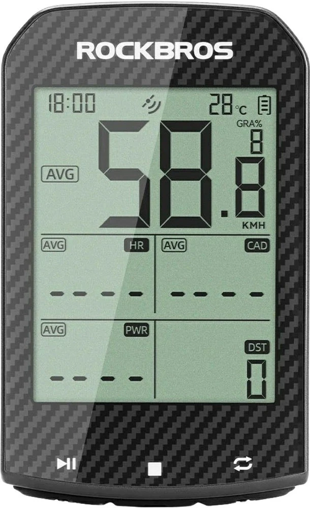 Rockbros M1Pro Bluetooth GPS Bike Computer IPX6 - Juodas