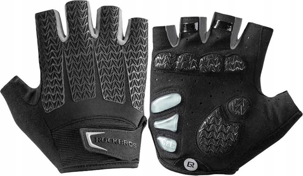 Rockbros S169BGR XL dviratininko pirštinės su geliu – pilkos spalvos