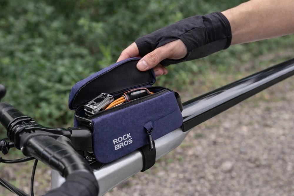 Rockbros 30120122006 Atsparus vandeniui Bicycle Frame Bag with Magnetic Closure 0.9L - Mėlyna
