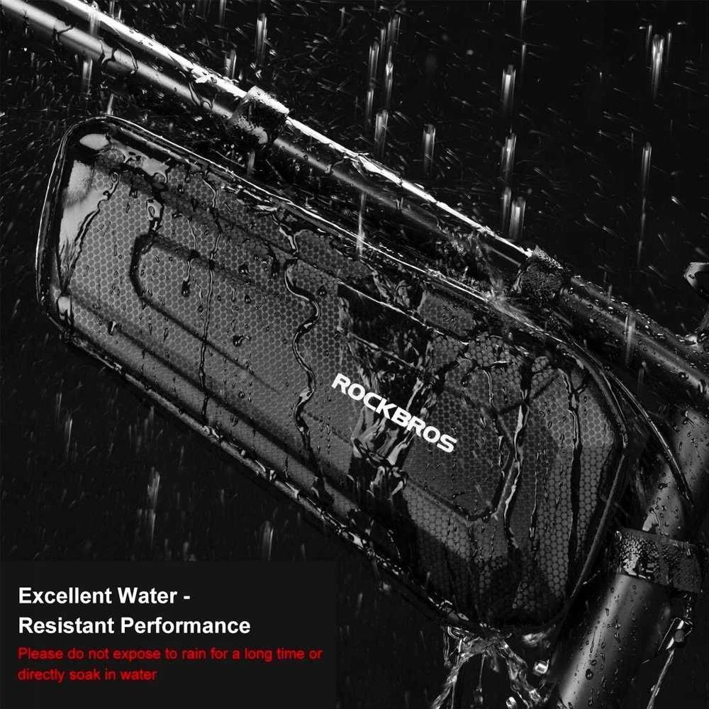 Rockbros B66 waterproof dviračio krepšys for frame – juodos spalvos