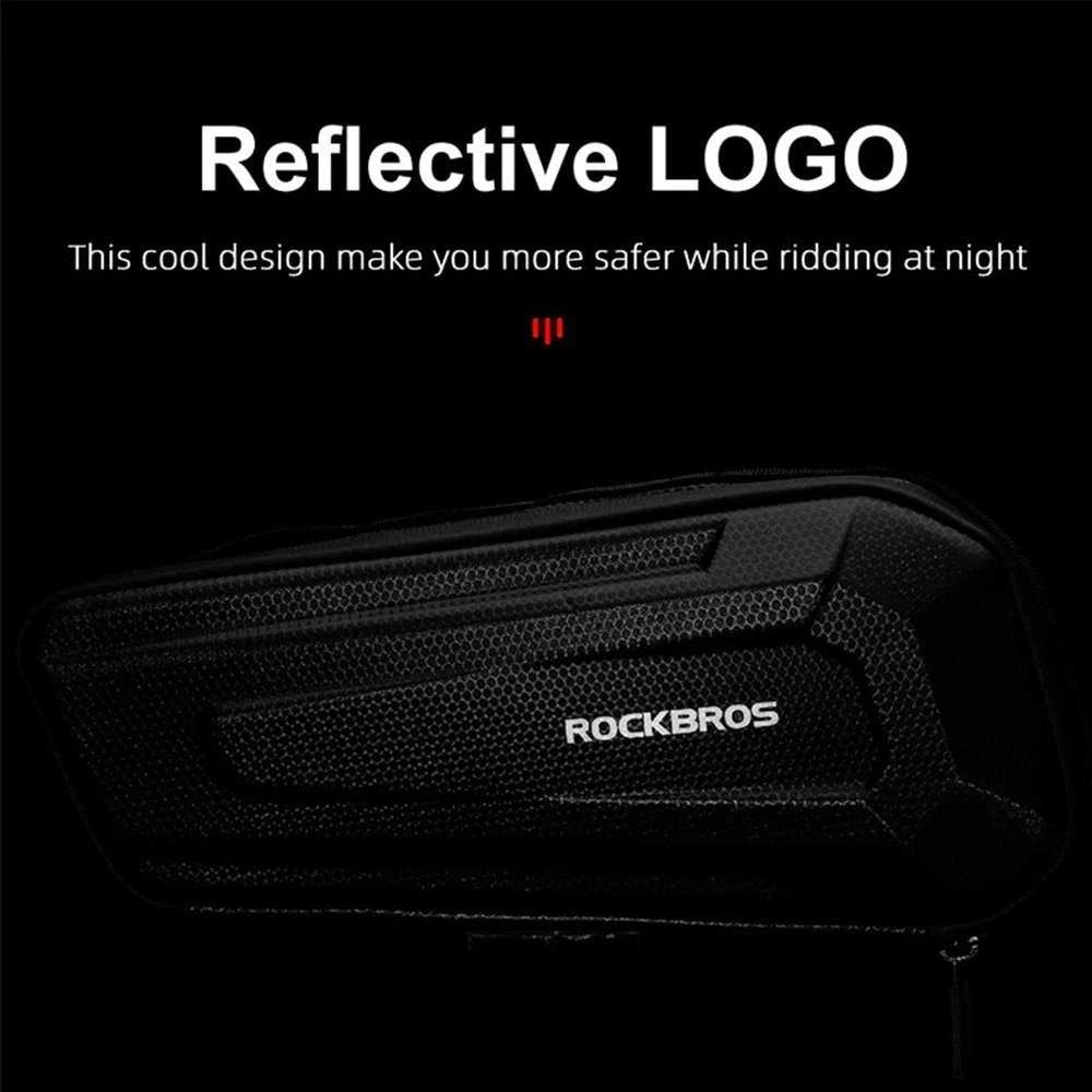 Rockbros B66 waterproof dviračio krepšys for frame – juodos spalvos