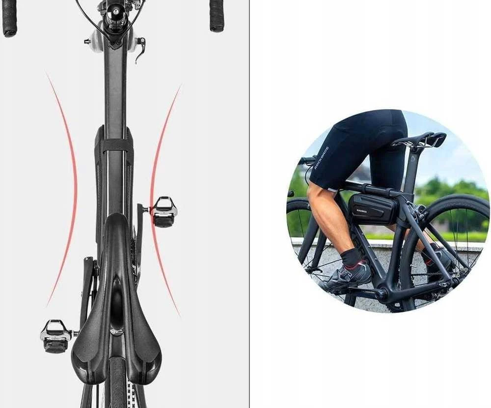 Rockbros B66 waterproof dviračio krepšys for frame – juodos spalvos