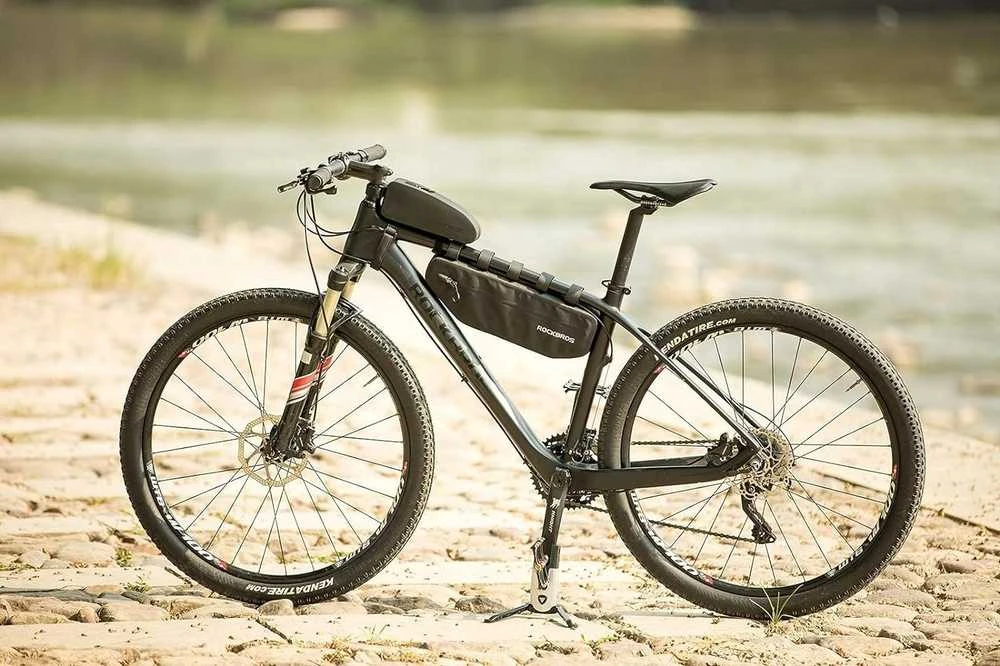Rockbros AS-019-1 bicycle frame bag waterproof 1.6 l – juodos spalvos
