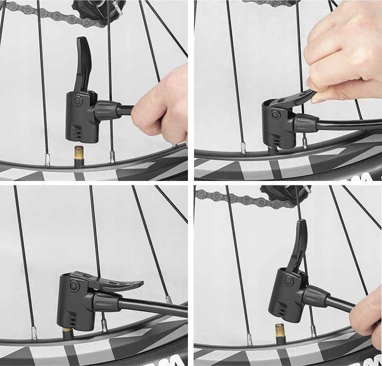 Rockbros 42610002001 floor bicycle pompa with pressure gauge – juodos spalvos