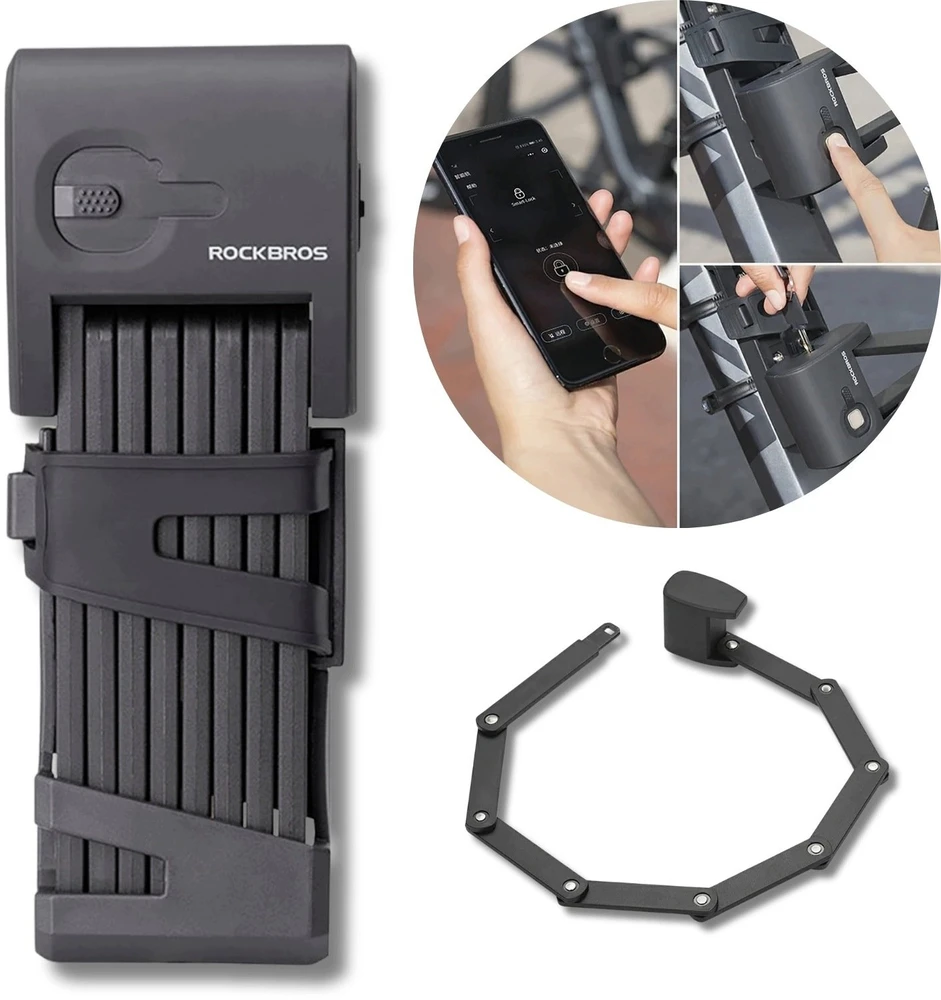 Rockbros 32210826001 Fingerprint Bike Lock - Juodas