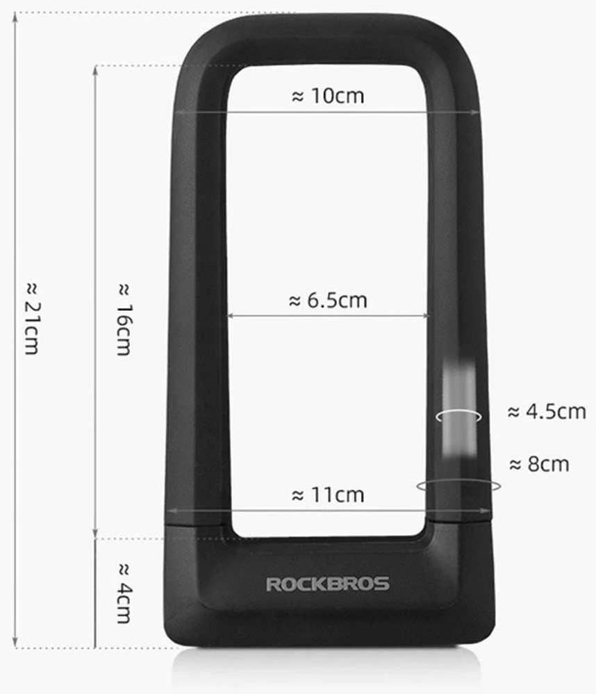 Rockbros RKS626 U-lock bicycle lock – juodos spalvos