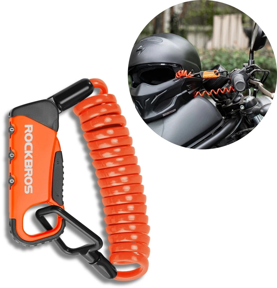 Rockbros RBK6N Combination Bike Lock - Oranžinis
