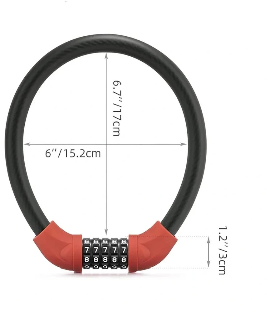 Rockbros RKS570-RD ​​​​dviračio spyna – plieno lynas, kodas