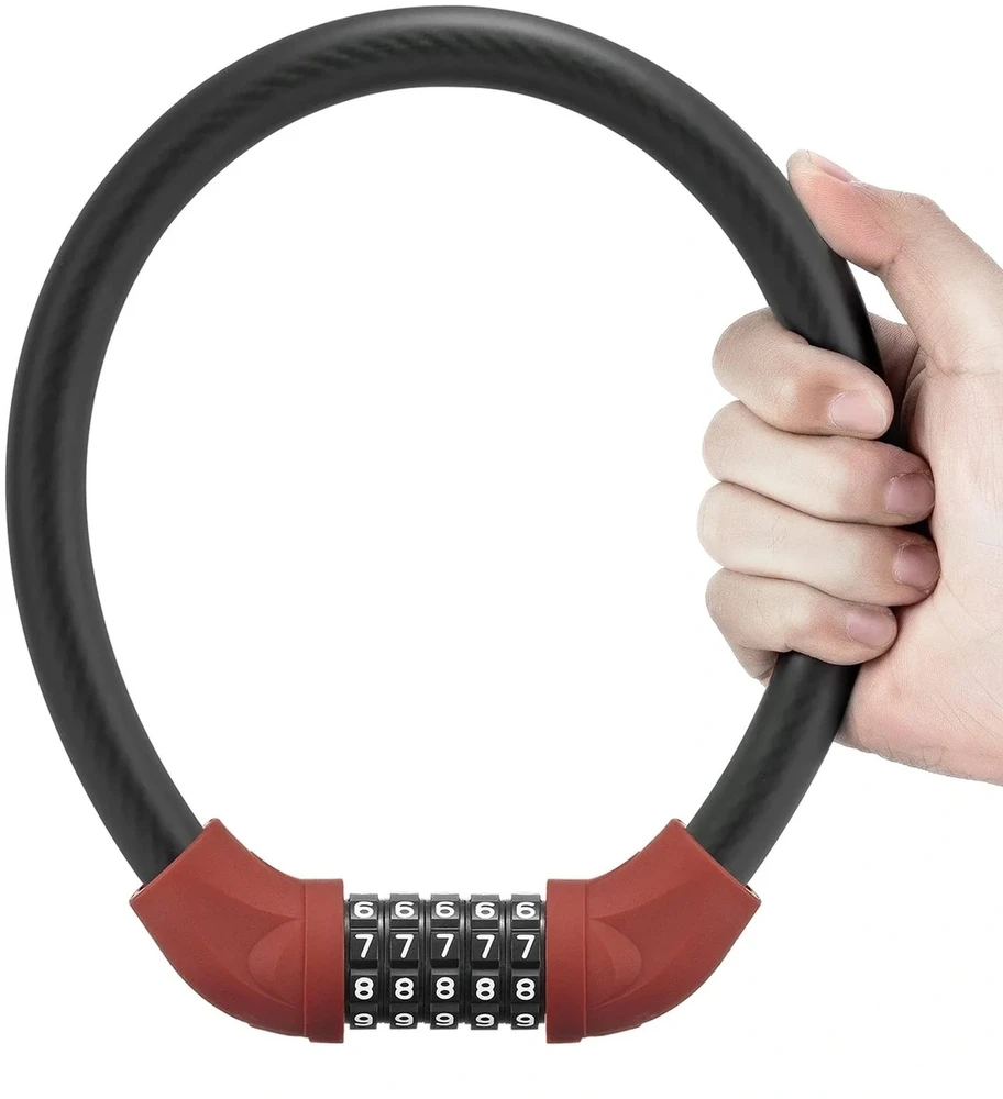 Rockbros RKS570-RD ​​​​dviračio spyna – plieno lynas, kodas