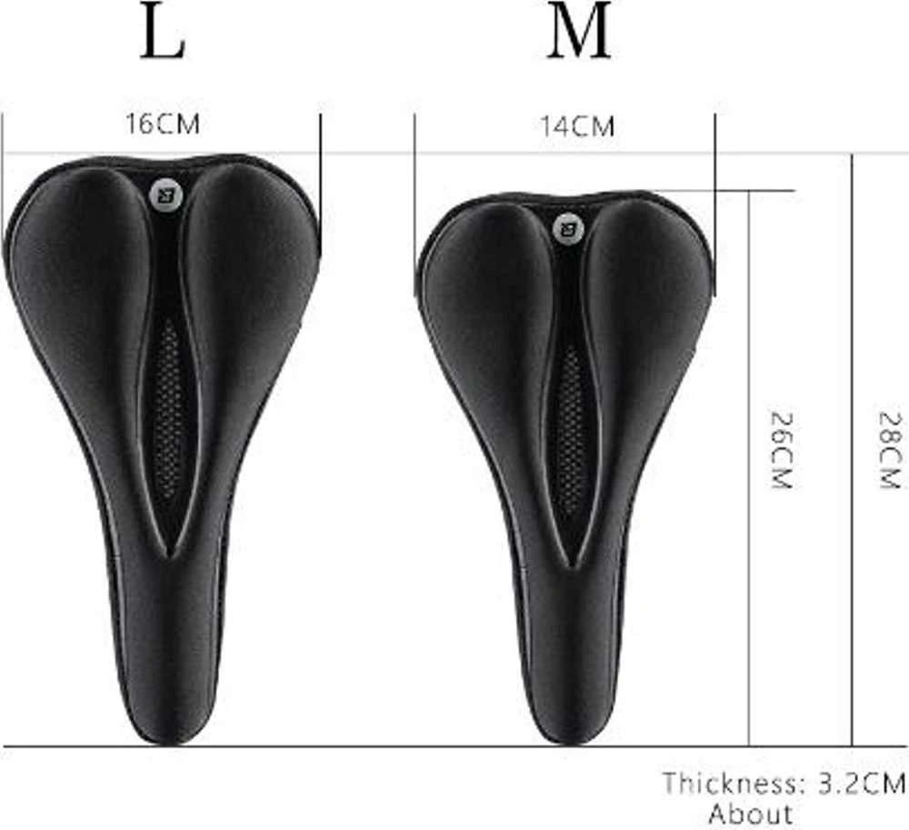 Rockbros LF047-B silicone gel bicycle seat cover dydis L – juodos spalvos