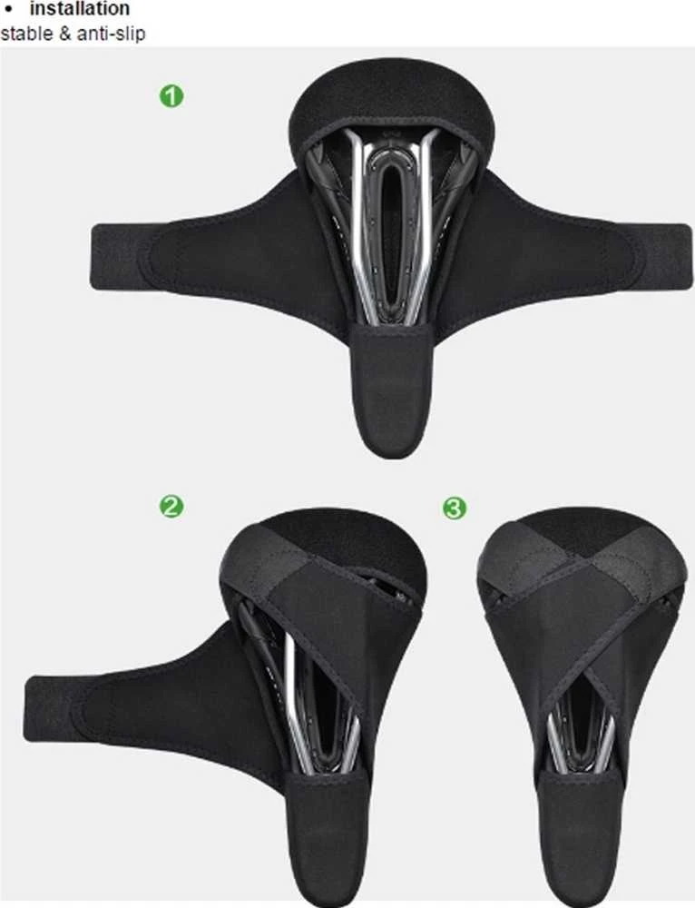 Rockbros LF047-B silicone gel bicycle seat cover dydis L – juodos spalvos