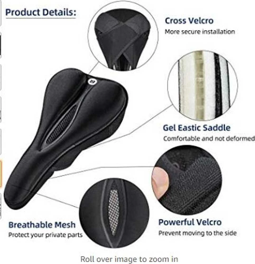Rockbros LF047-S silicone gel bicycle seat cover dydis M – juodos spalvos