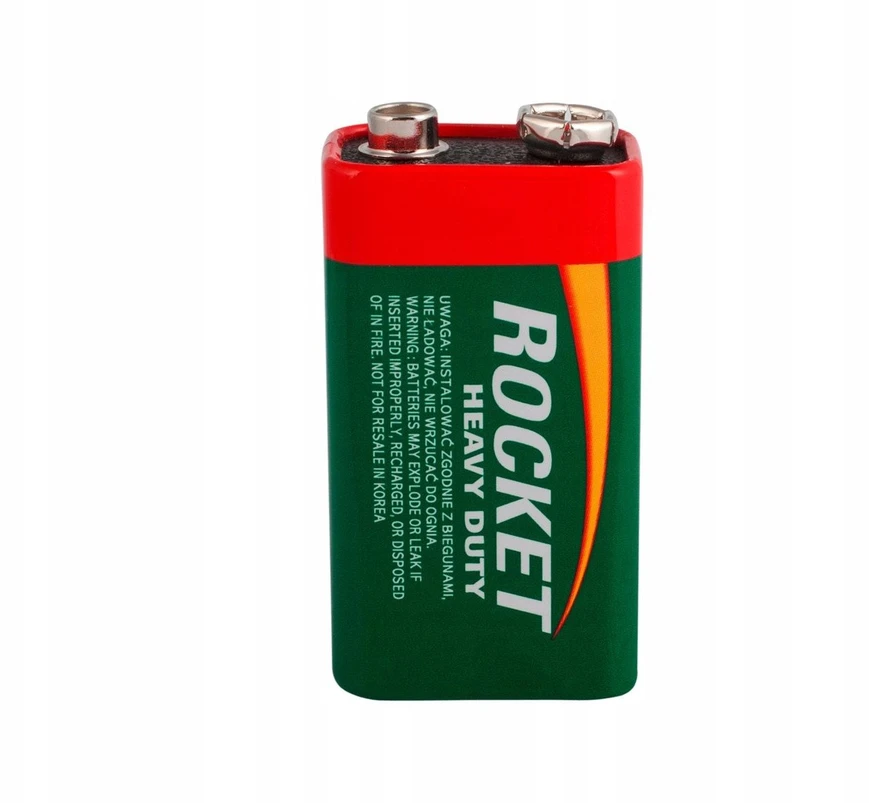 Baterija Rocket 9V 6F22 su kontaktais