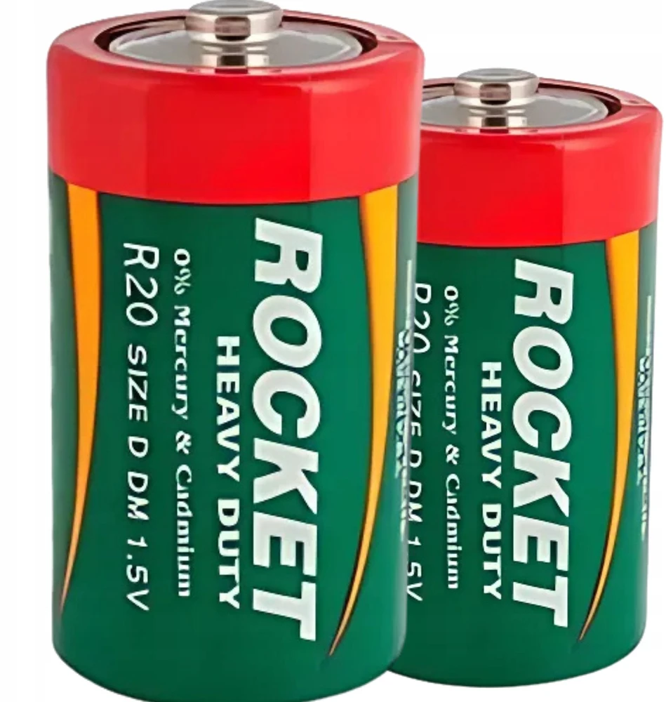 Dvi Rocket R20 D tipo 1.5V baterijos