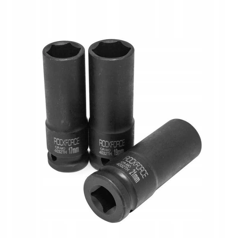 Rockforce Plonasienių smūginių galvučių rinkinys 1/2'' (6-kampės) 3 vnt. (17,19,21mm)