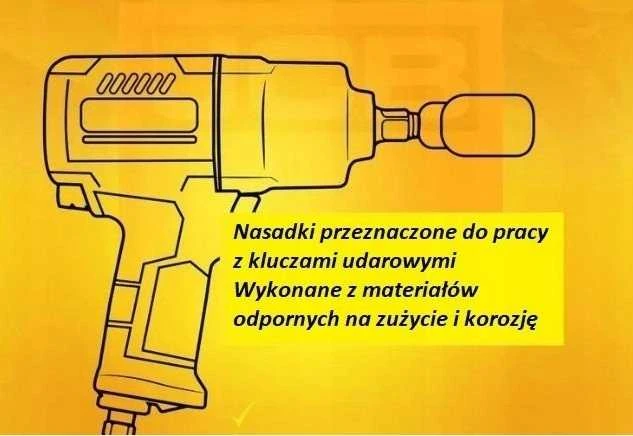 Rockforce Plonasienių smūginių galvučių rinkinys 1/2'' (6-kampės) 3 vnt. (17,19,21mm)
