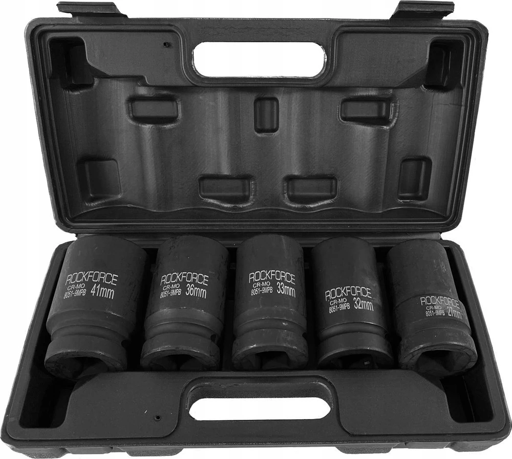 Rockforce Gilaus smūginio antgalių rinkinys 1'' 5 vnt. (12 briaunų) (27-41mm)