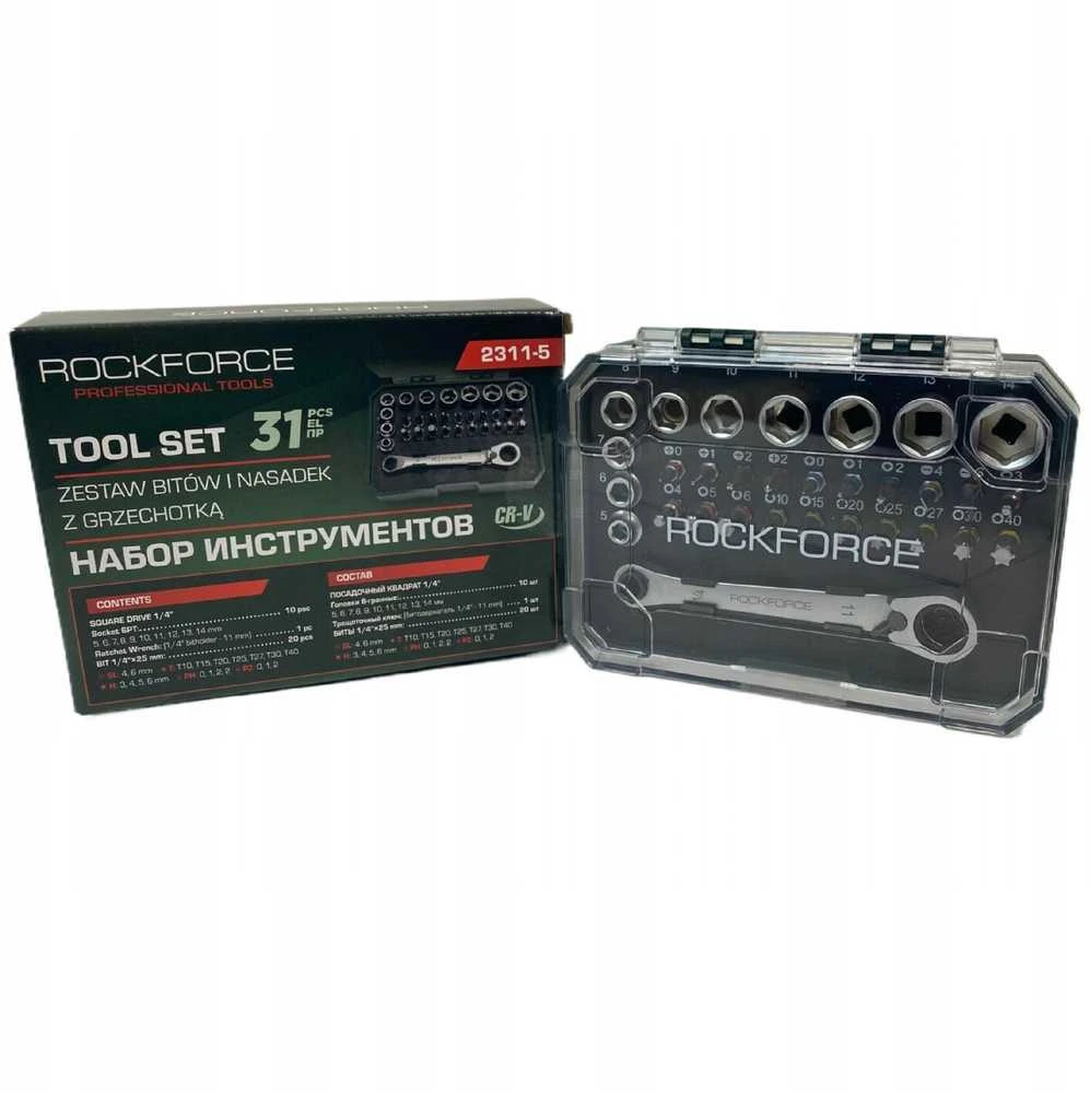 Rockforce Wmc ROCKFORCE ANTGALIŲ IR GALVUČIŲ RINKINYS 31 vnt. 1/4″