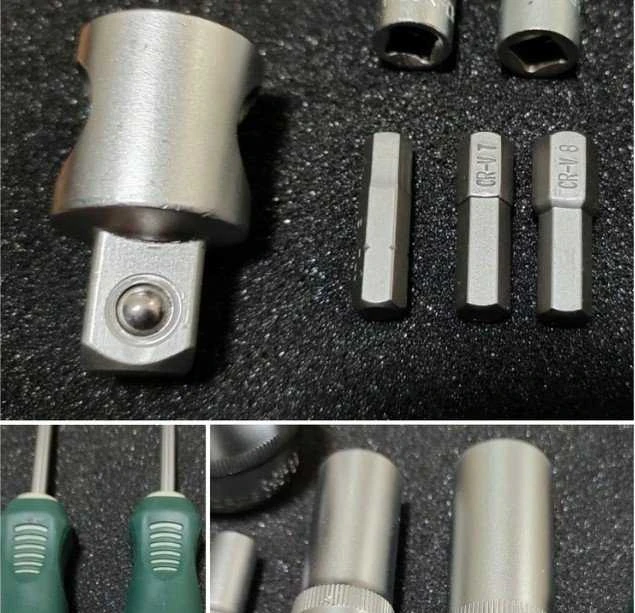 Įrankių rinkinys Rockforce Įrankių rinkinys 125+6el. 1/4", 3/8", 1/2" Premium