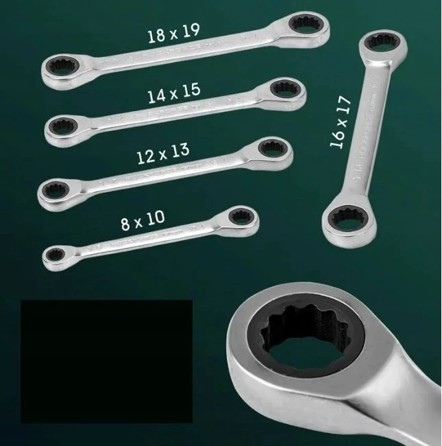 „Rockforce“ įrankių rinkinys, 142 dalys + 6 dalių 1/4", 3/8" ir 1/2" (6 ir 12 kampų) įrankių rinkinys (4–36 mm)