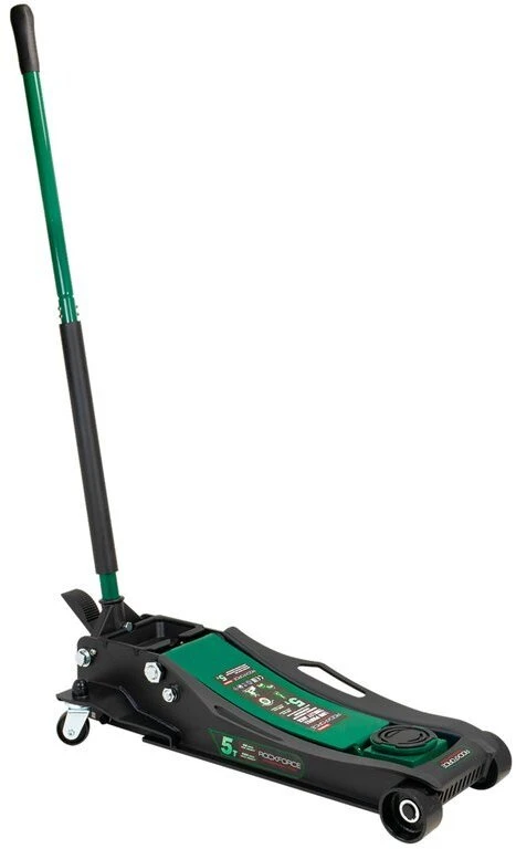 Rockforce Podnośnik hydrauliczny 5t niskoprofilowy (h min 96mm, h max 595mm) su pedałem (RF-T815011L)