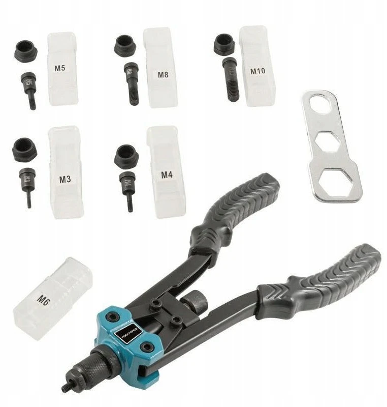 Rockforce Riveter kniedžių veržlėms sustiprinta (L - 320 mm, - M3, M4, M5, M6, M8, M10)