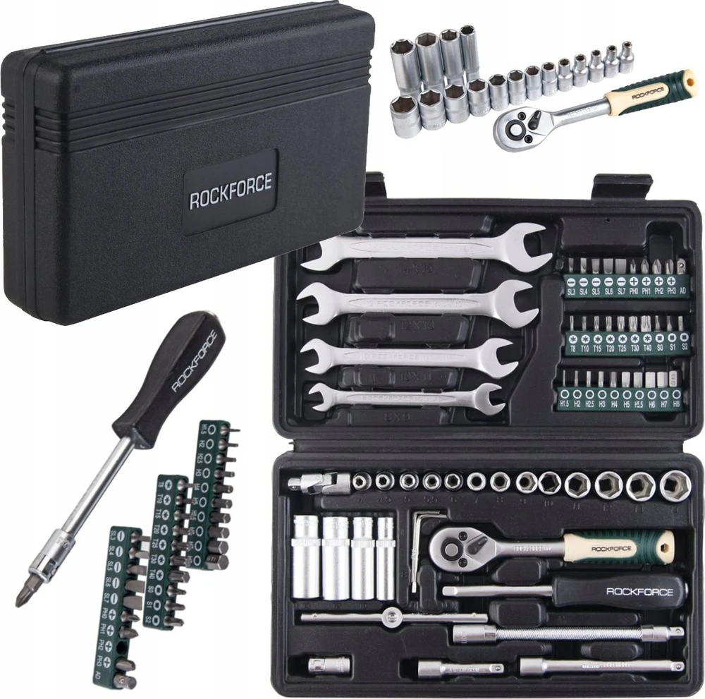 Rockforce Wmc ROCKFORCE RAKTŲ RINKINYS 1/4″ 62 vnt.