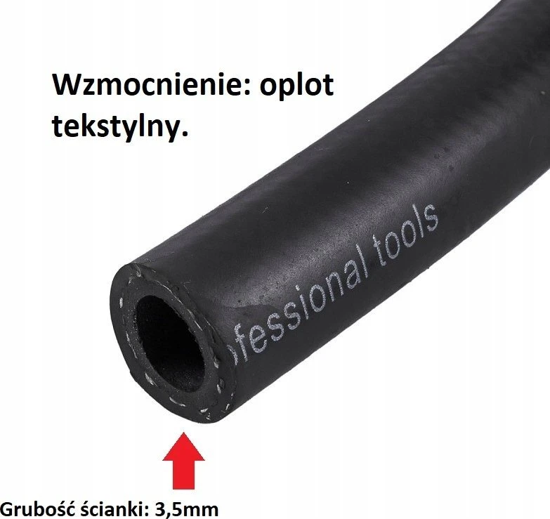 Rockforce sustiprinta guminė žarna, atspari alyvai 10mm x 5m