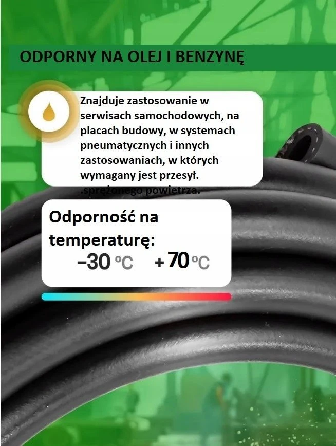 Rockforce sustiprinta guminė žarna, atspari alyvai 10mm x 5m