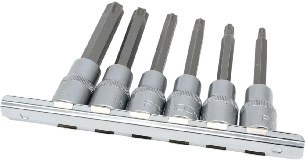 "Rockforce" TORX antgalių-bitų rinkinys 1/2'' 6 dalių (T30-T60, L-100mm)