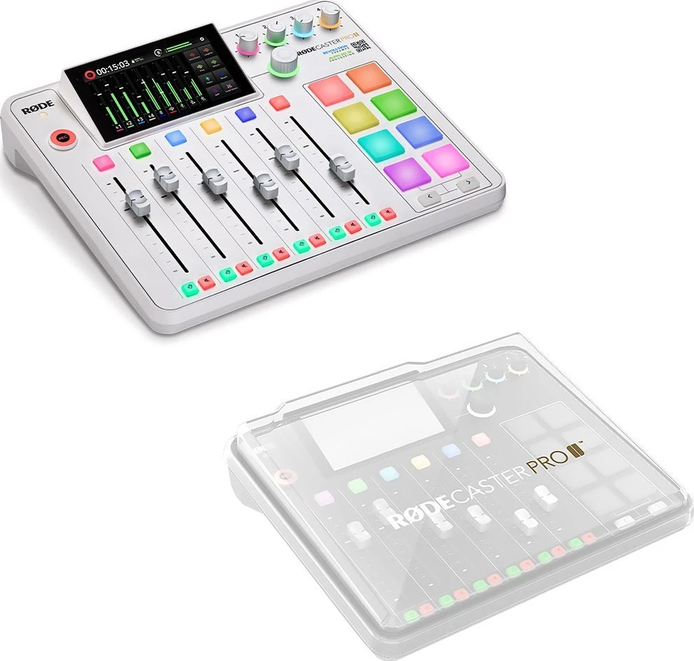 Raudonas RODECaster Pro II Baltas - podcast'ų gamybos studija, baltas