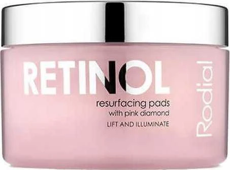 Rodial Rožinė Diamond Retinol Resurfacing Pads atkuriantys šveičiamieji padeliai veidui, 50 vnt.