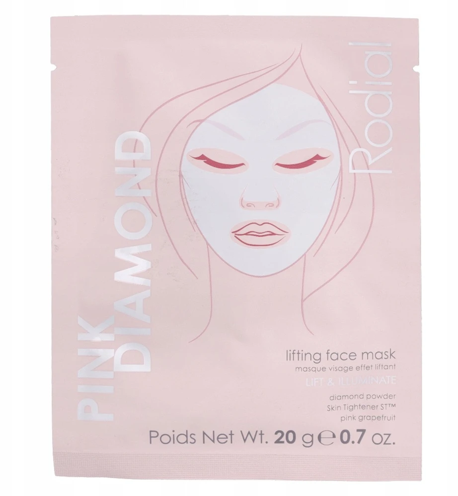 Rodial Rožinė Diamond Lifting Sheet Mask Face, 20 g