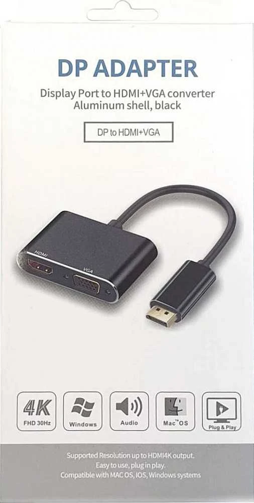 AV adapteris Roger RoGer DisplayPort į HDMI + VGA adapteris v1.4 / 4K@30Hz