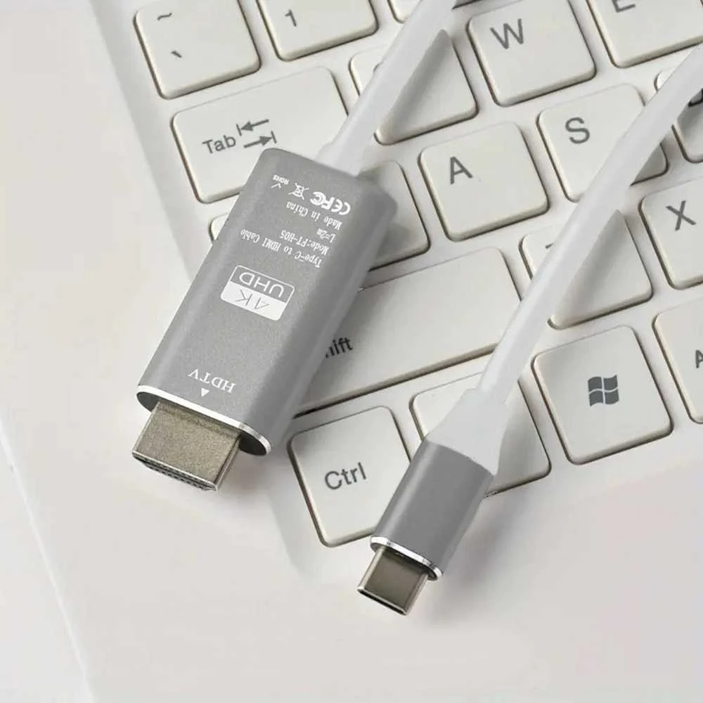 Roger USB-C į HDMI adapteris su 4K jungties detale