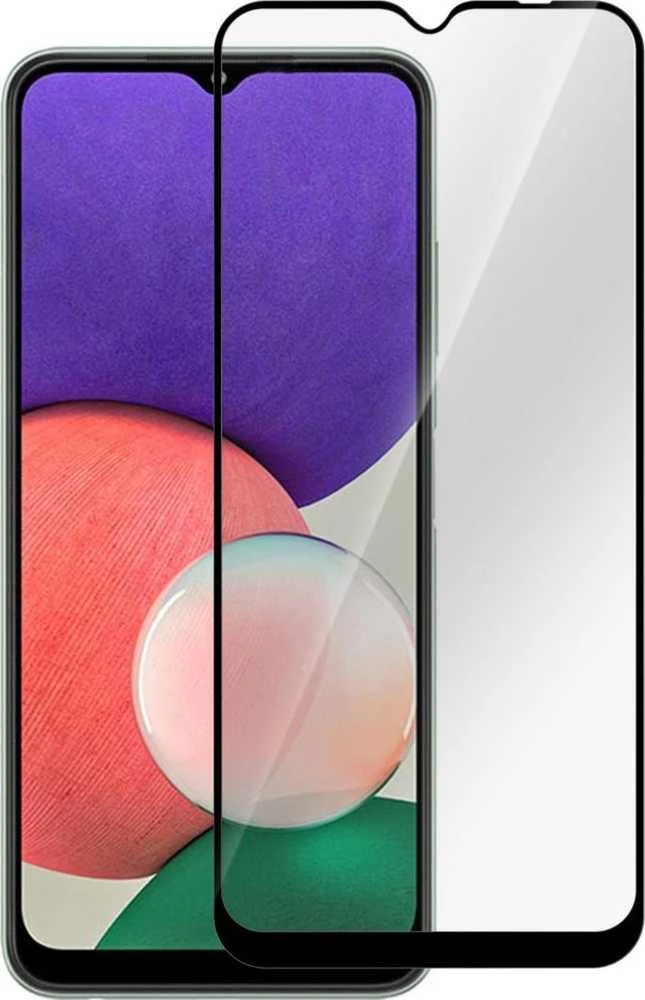 Roger RoGer viso veido 9D grūdintas stiklas su rėmeliu Samsung Galaxy A22 4G Juodas