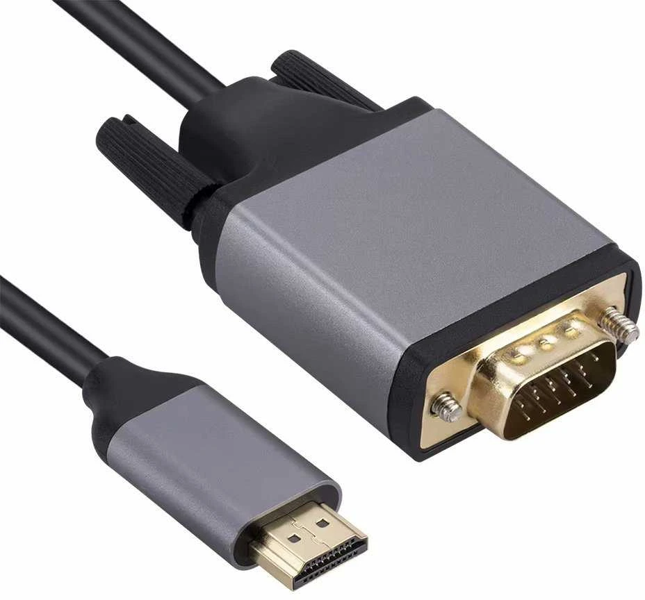 RoGer HD2VGCAB HDMI į VGA kabelis 1,8m / 1080p60Hz / Pilkas