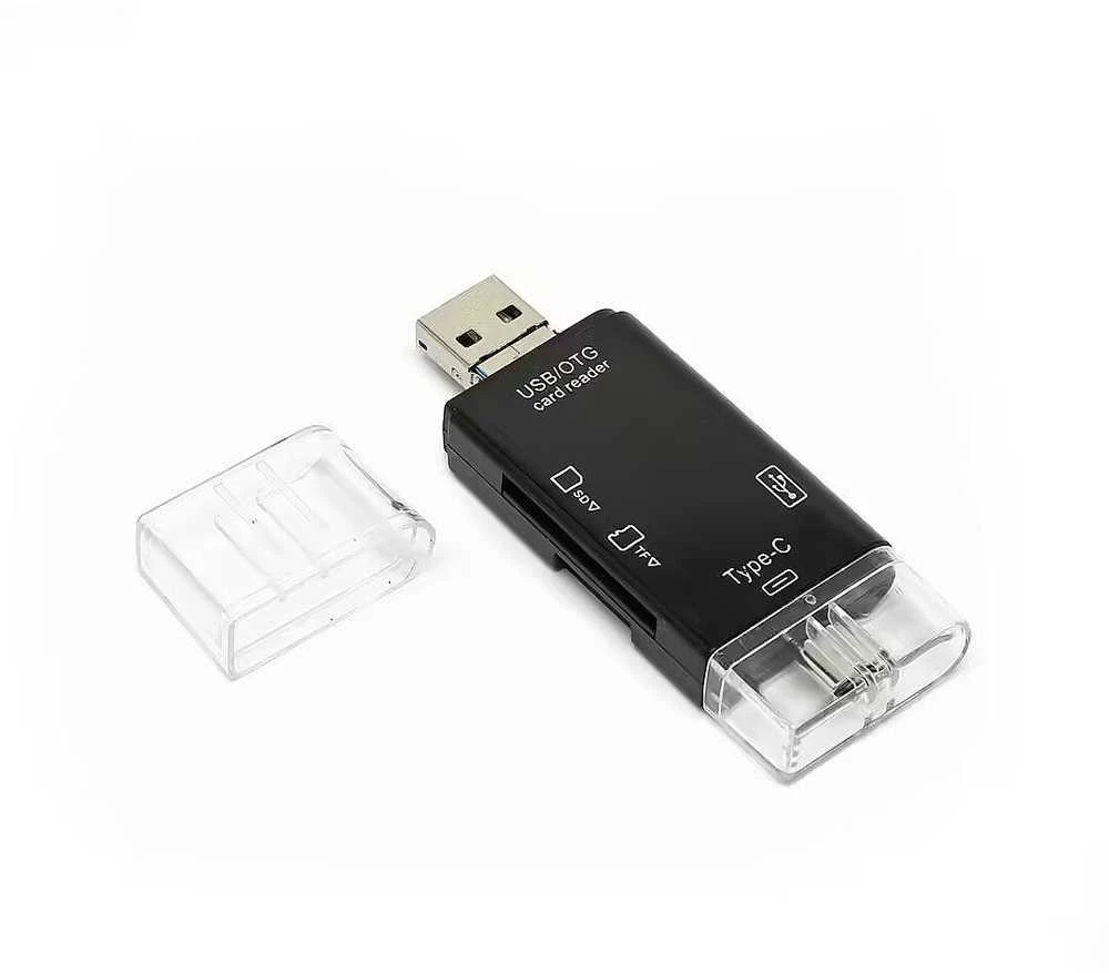 RoGer daugiafunkcis USB ir Type-C kortelių skaitytuvas