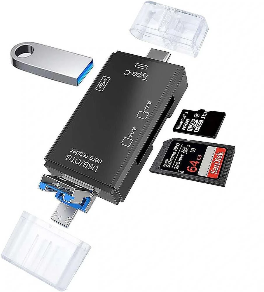 RoGer USB-C kortelių skaitytuvas su priedais