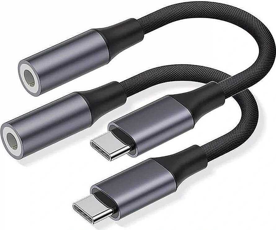 „RoGer“ USB-C į AUX 3,5 mm skaitmeninio garso adapteris, skirtas „Samsung“, „Google“, „OnePlus“ (DAC 24 bitų 48 kHz)
