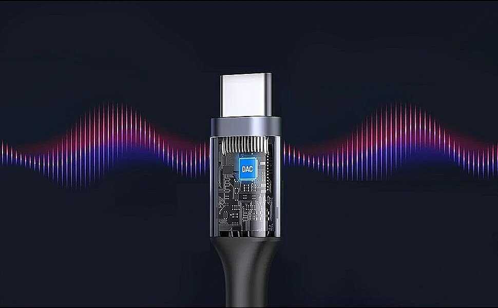 „RoGer“ USB-C į AUX 3,5 mm skaitmeninio garso adapteris, skirtas „Samsung“, „Google“, „OnePlus“ (DAC 24 bitų 48 kHz)