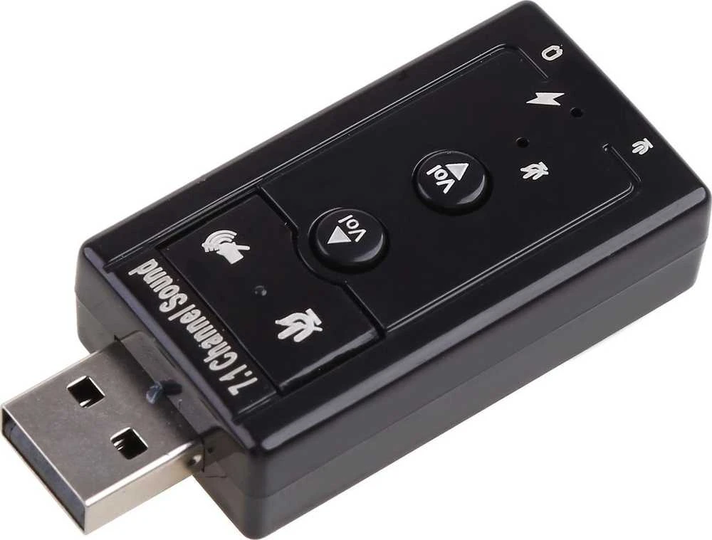 Išorinė USB garso plokštė su garso valdymo mygtukais