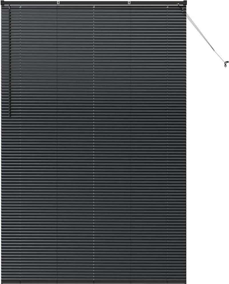 Venecijos žaliuzės Juoda 220 x 145 cm 25 mm Aliuminis